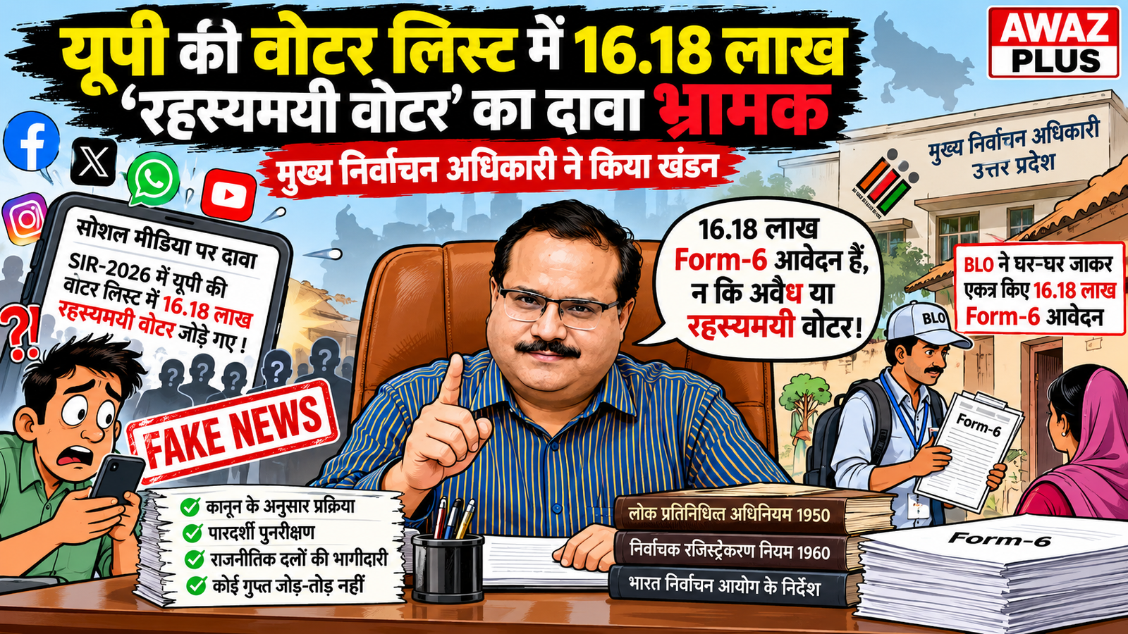 यूपी की वोटर लिस्ट में 16.18 लाख ‘रहस्यमयी वोटर’ का दावा भ्रामक, CEO ने दी सफाई