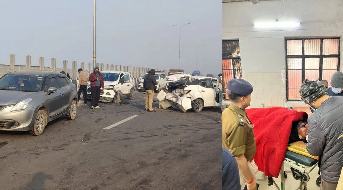 🚨 बागपत में कोहरे ने बरपाया …. कहर दिल्ली-अक्षरधाम एक्सेस कंट्रोल हाईवे पर 20 गाड़ियां टकराईं, दो दर्जन से अधिक घायल