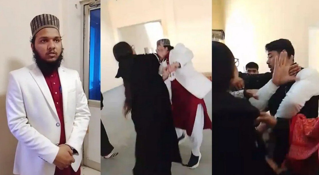 शोहदे और उसके दोस्त के गाल पर की थप्पड़ों की बरसात, हाथ जोड़कर मंगवाई माफी