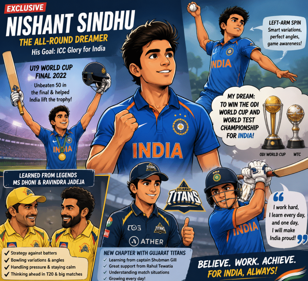 Nishant Sindhu targets World Cup and WTC glory after U19 World Cup heroics