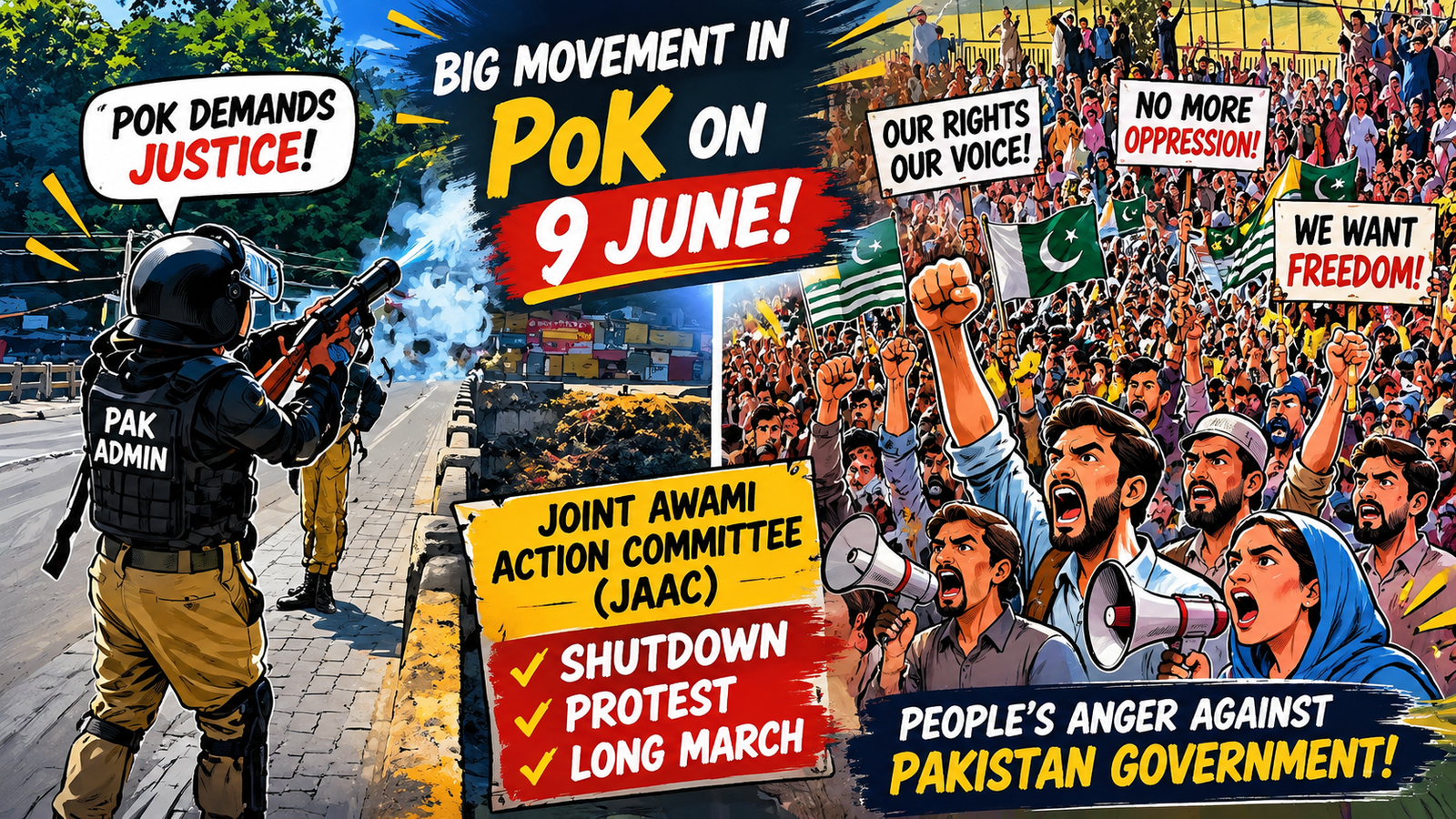 PoK में 9 जून को बड़ा आंदोलन! पाकिस्तान सरकार के खिलाफ फूटा जनता का गुस्सा